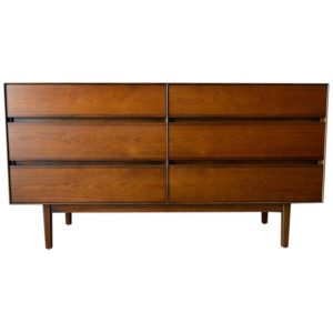 Walnut 6-Drawer Dresser, circa 1960