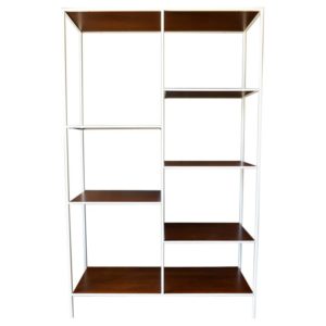 Case Study Iron and Mahogany Etagere or Room Divider, ca. 1950