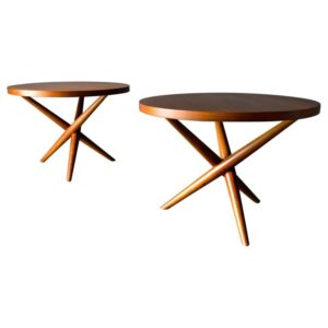 Pair of X-Base Side Tables by T.H. Robsjohn-Gibbings for Widdicomb, 1951