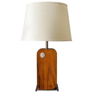 Rosewood and Brass Table Lamp, circa 1975