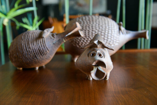 Robert Maxwell for Earthgender set of 3 Large Beastie Critters, ca