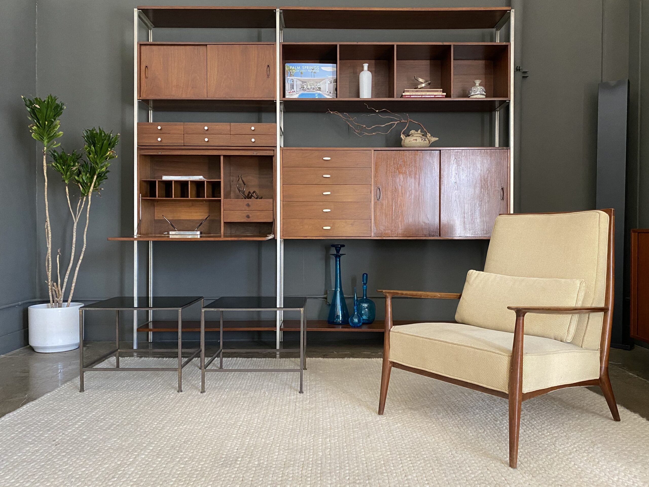 Walnut 'Living Wall' Freestanding Wall Unit or Bookcase by Paul McCobb, 1968