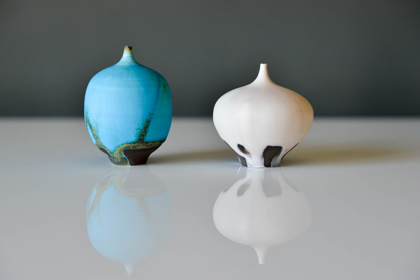 Pair of Rose Cabat Feelie Ceramic Vases