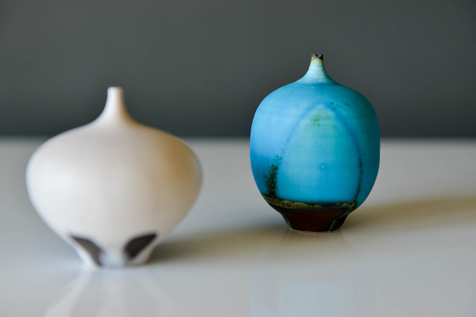 Pair of Rose Cabat Feelie Ceramic Vases