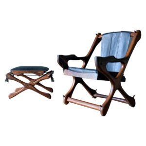 Don Shoemaker 'Swinger' Sling Chair and Ottoman, ca. 1965