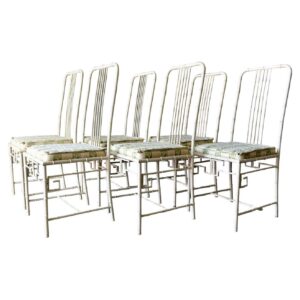 Faux Bamboo Metal Dining Chairs, ca. 1970