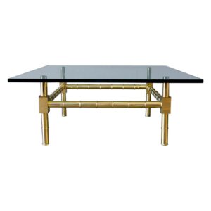 Hollywood Regency Brass and Glass Coffee Table by Mastercraft, ca. 1970