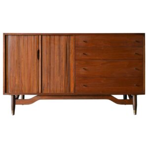 Walnut Tambour Door Credenza by Barzilay, ca. 1965