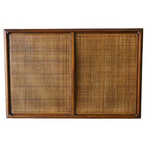 Walnut and Cane Floating Cabinet, ca. 1955