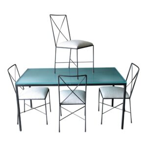Iron and Glass Dining Suite by Darrell Landrum for Avard Nyc, 1950